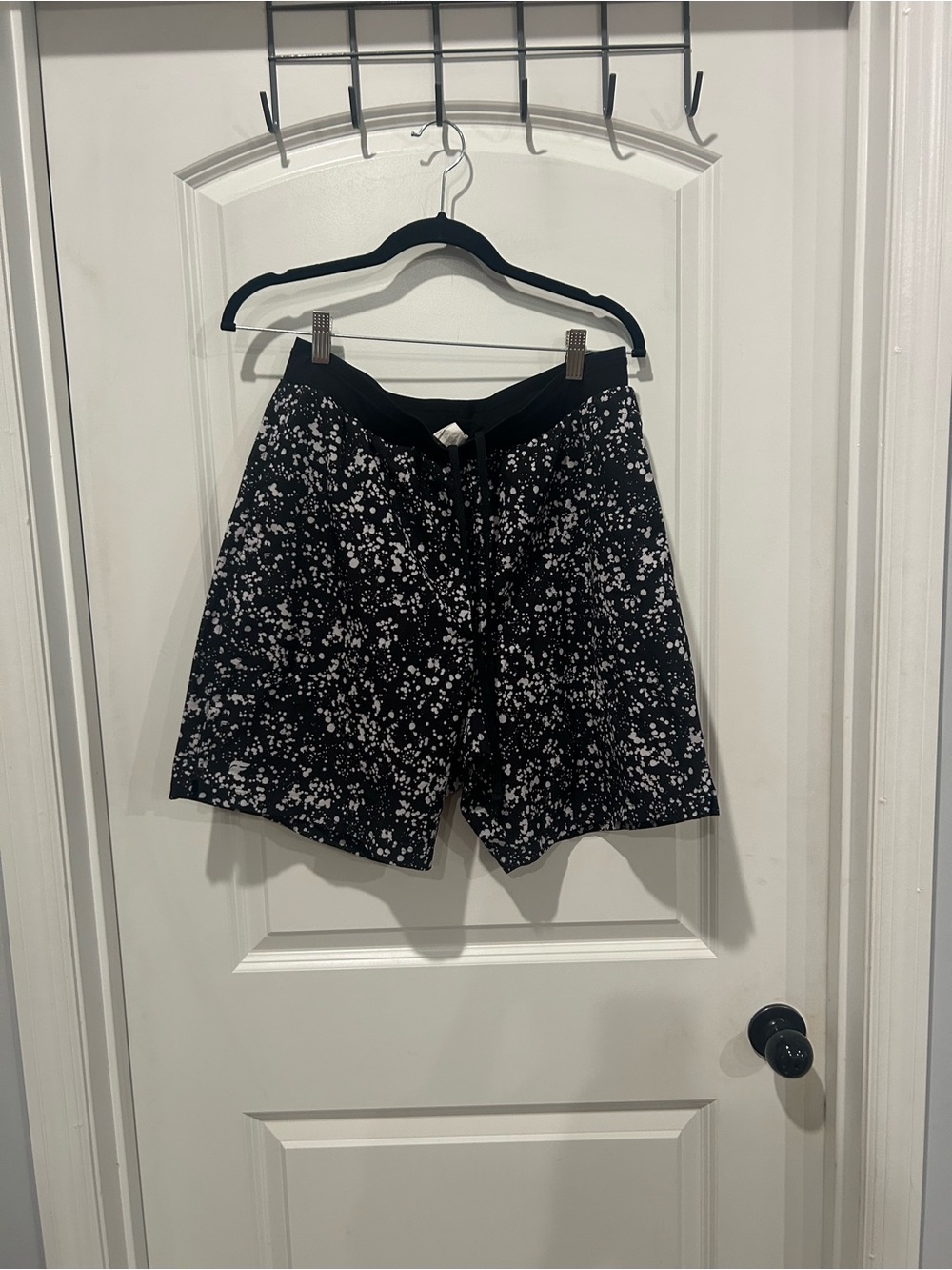 Fabletics Black Shorts with White Speckle Print